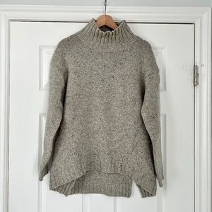 Grey Turtleneck Chunky Sweater Pullover